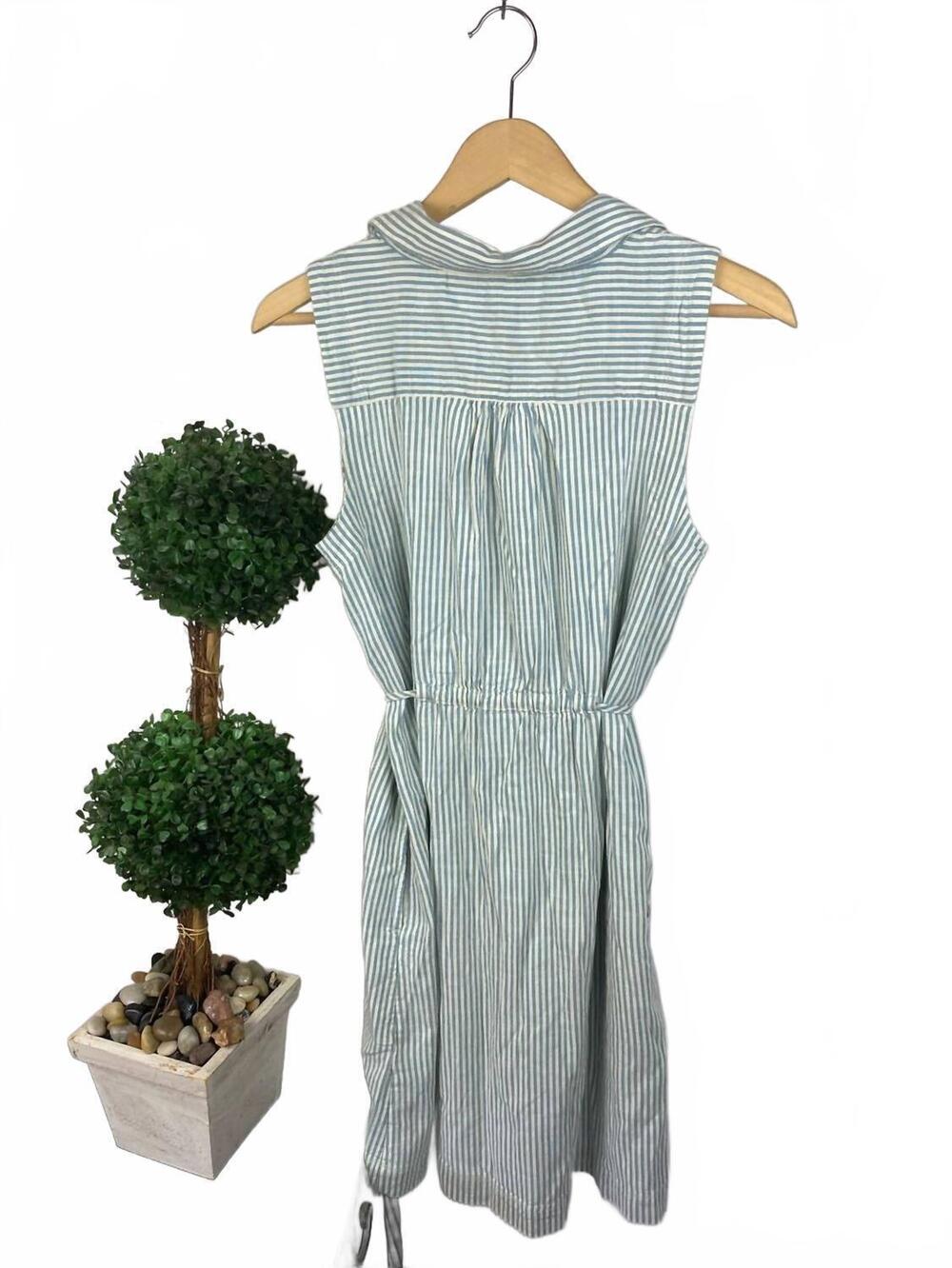 NEW SOMA beach cotton midi dress in blue heaven stripe - Picture 3 of 3